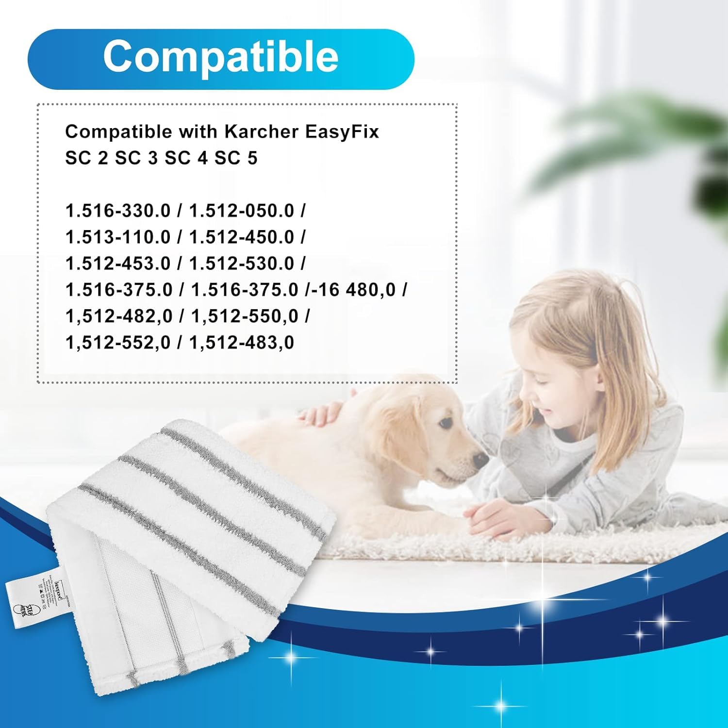 6 stuks vervangende microvezeldoekenset, compatibel met Kärcher