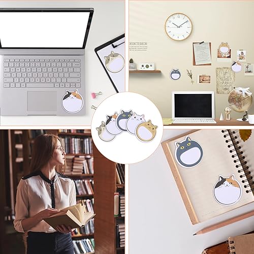 Miniatura 7 de 5 notas adhesivas con temática de gatos, 300 hojas de notas adhesivas Kawaii, blocs de notas adhesivas de animales lindos blocs de notas adhesivas