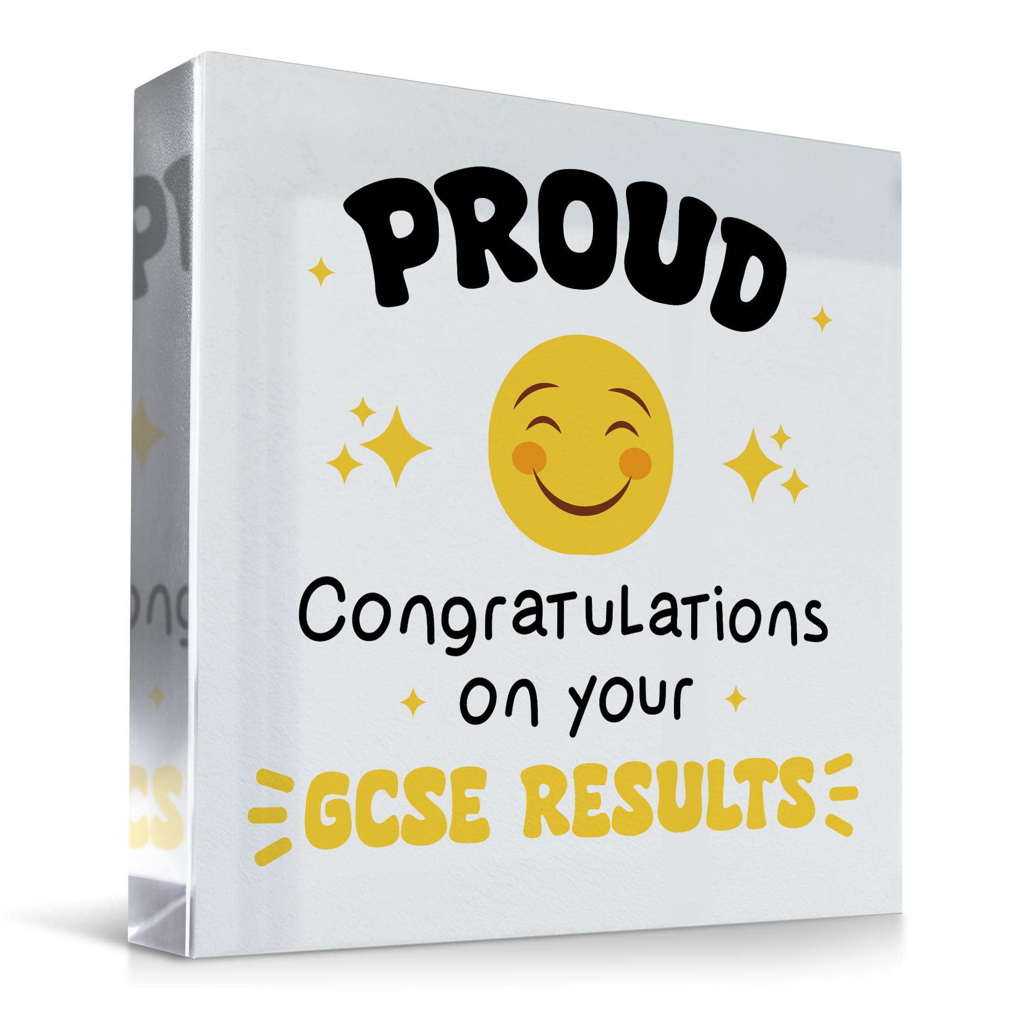 Red Ocean PROUD Congratulations On Your GCSE Results Gift For Daughter Son Acrylic Block Results Day Gift Congratulations Gifts Well Done Gift From Mum Dad Nan Exam Results Gifts