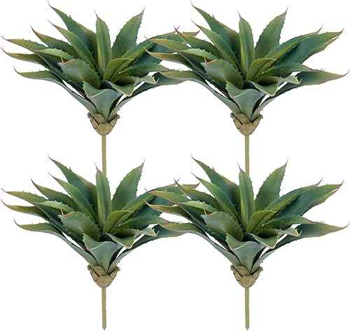 Veryhome Plantas suculentas artificiales de aloe, suculentas artificiales grandes de 12.5 pulgadas sin maceta, decoración de vegetación artesanal