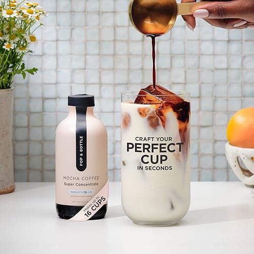 Miniatura 4 de Pop & Bottle Super Concentrate - Café frío instantáneo, café caliente o helado, sin azúcar refinado, sin lácteos, hace hasta 16 tazas, gran