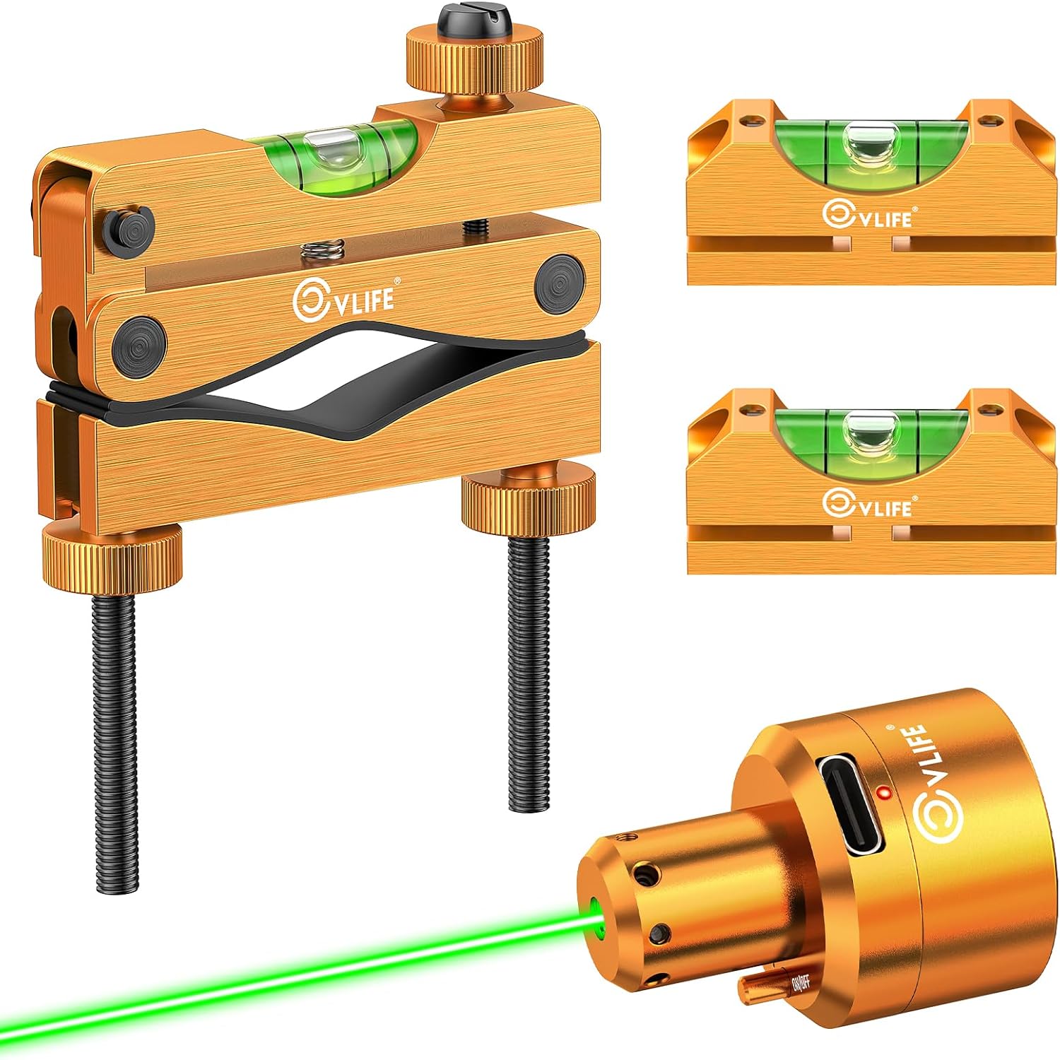 CVLIFE Rechargeable Laser Bore Sight with Scope Level Kit 2-in-1 Magnetic Boresight Laser for Multiple Calibers