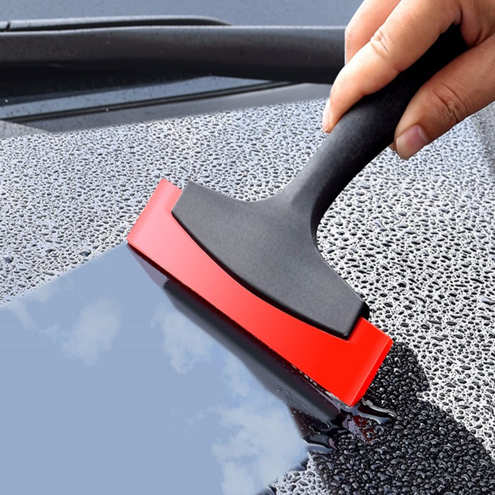 Rasquetas para Ducha, Escobilla de Ducha PP con Gancho Soporte Hoja Silicona for Espejo baño, Cristal Coche, Negro