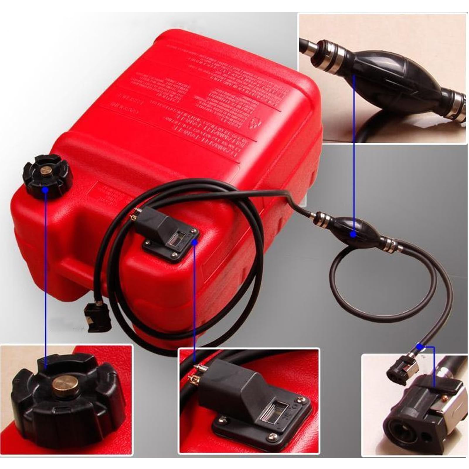 OTOTEC Tubo Flessibile Del Carburante Da 5/16"8 Mm Con Connettore Compatibile Con Yamaha Mariner Johnson Mercury OMC Boat RV Caravan Marine Trattore Veicolo A Motore