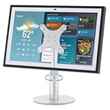 Almoz Desk Stand for Echo Show 21, Echo Show 15 (All Generations), Raises Up to 9.5" from Desk, Tilt and Swivel Mount for Alexa Echo Show 21, No Tools Required, Stable Centered Rod Design (UP-Silver)