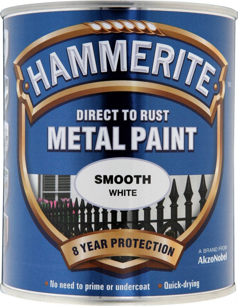 Hammerite White Metal Paint Smooth 750Ml