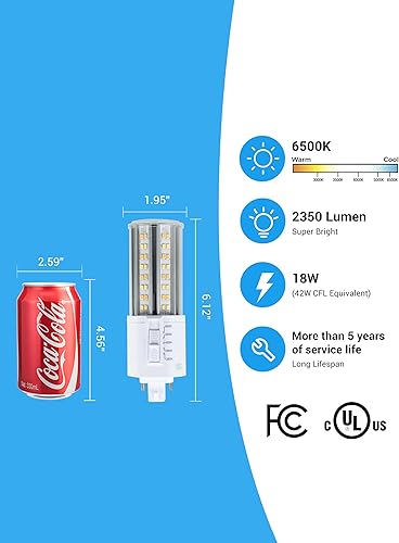 Miniatura 10 de IDO Bombilla LED G24q base de 4 pines, 14 W, 1820 lúmenes, 32 W, reemplazo de lámpara fluorescente compacta (Ballatst debe ser bypass), uso para luz