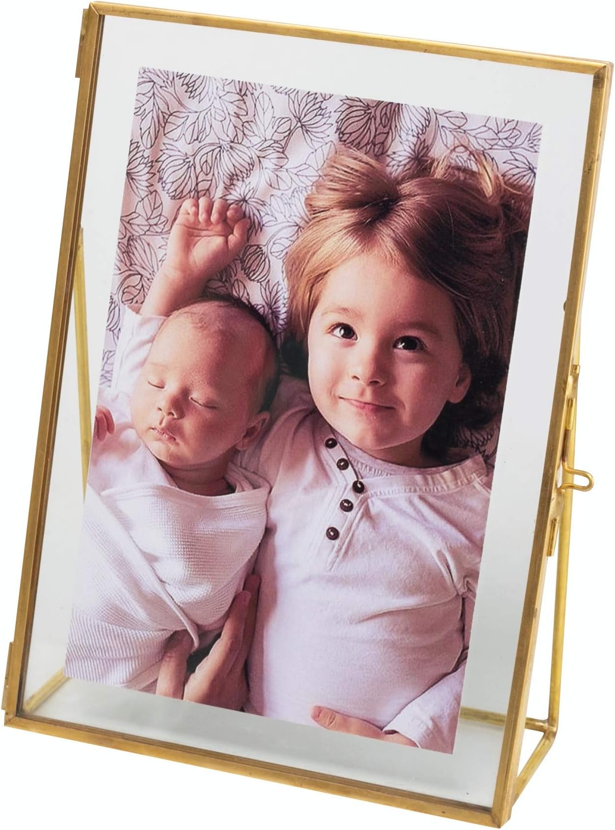 Levilan 5x7 Gold Photo Frame Vintage Style Antique Gold Standing Picture Frames with Pressed Glass, Brass (5 x 7)
