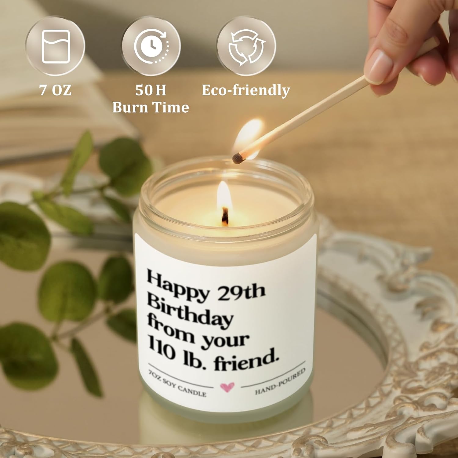 Best Friend Birthday Gifts for Women, Happy Birthday Candle, Lavender Scent