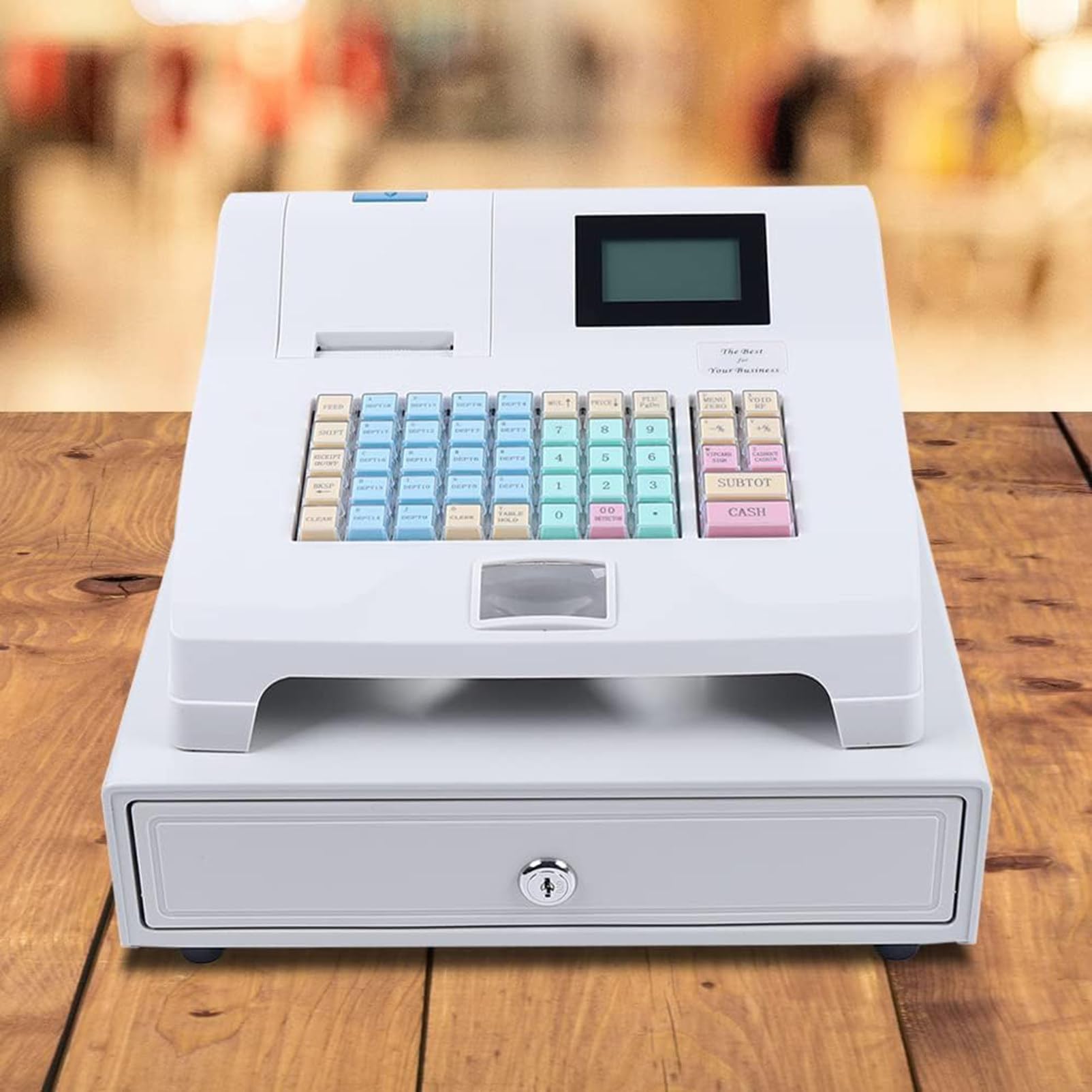 Elektronische Registrierkasse, Supermarkt Elektronische Registrierkasse mit 48 Tasten POS-Registrierkasse 8 Digitale LED-Anzeige für Einzelhandels