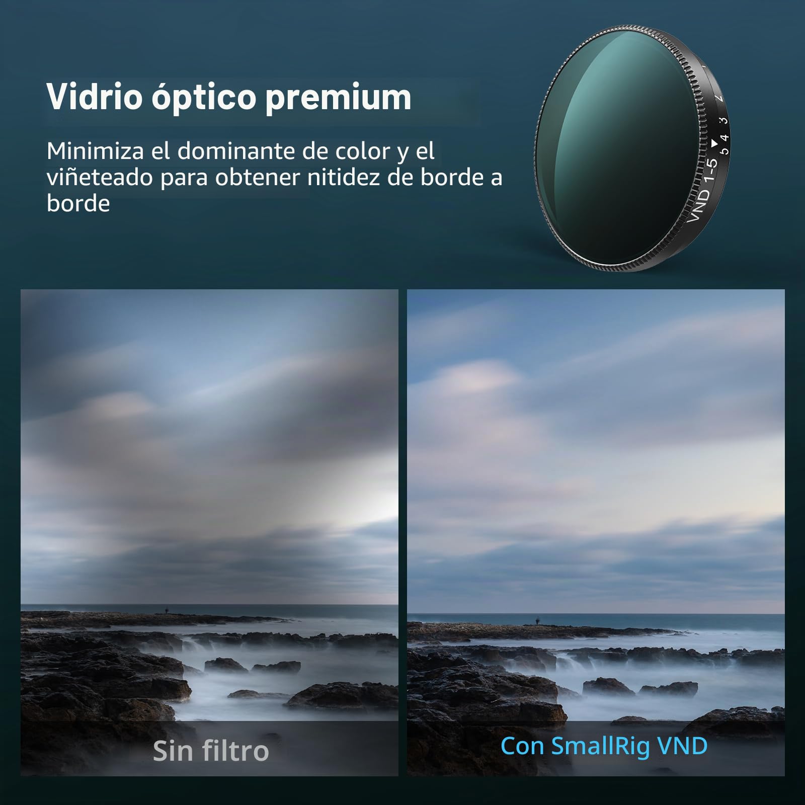 SmallRig Nano VND - Filtro de 1-5 paradas para DJI Osmo Nano, filtro variable ND2-ND32, filtros ND ajustables, hecho de vidrio óptico HD multicapa, incluye estuche de almacenamiento