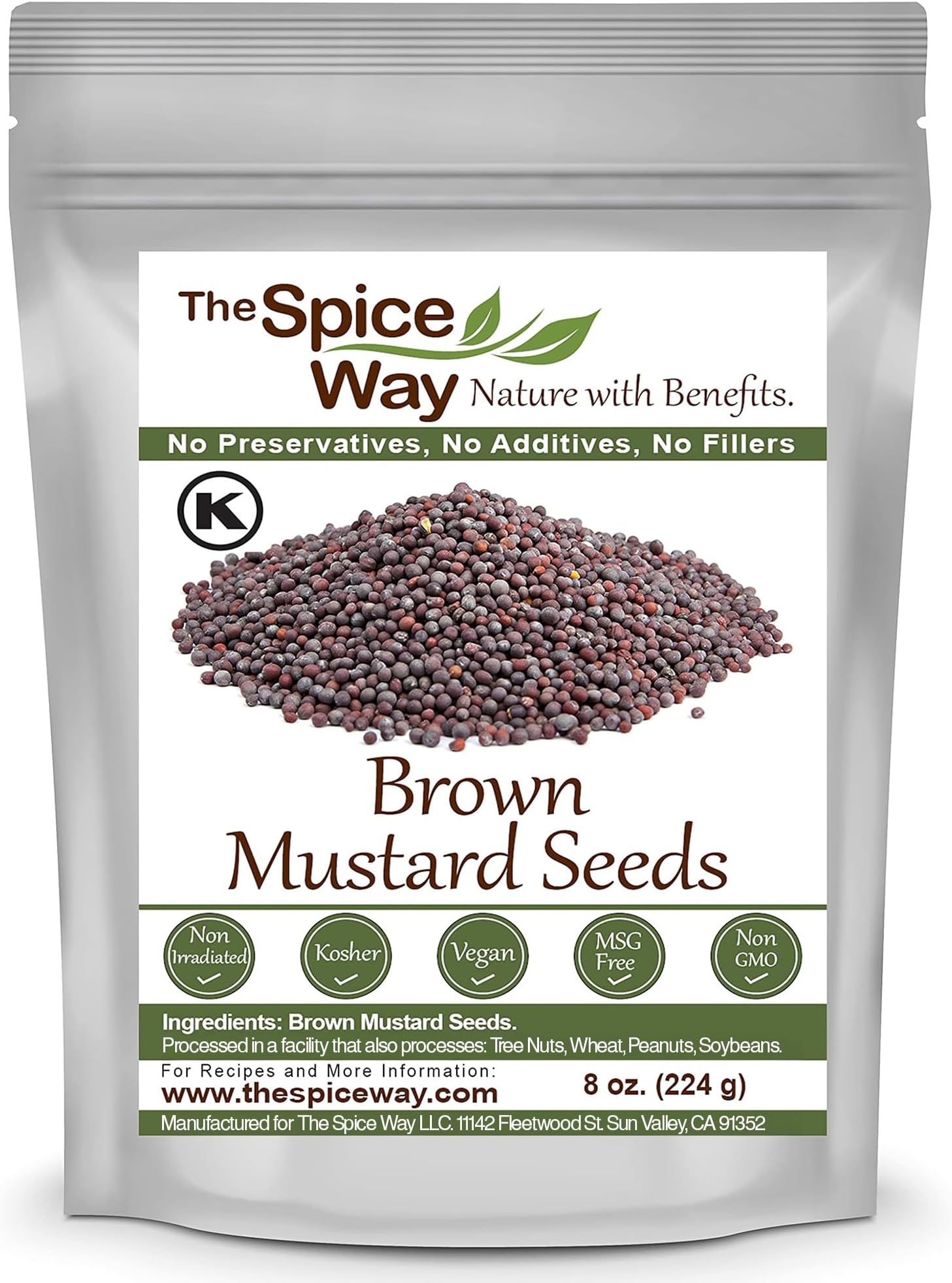 The Spice Way Brown Mustard Seeds - whole seeds, 8 oz