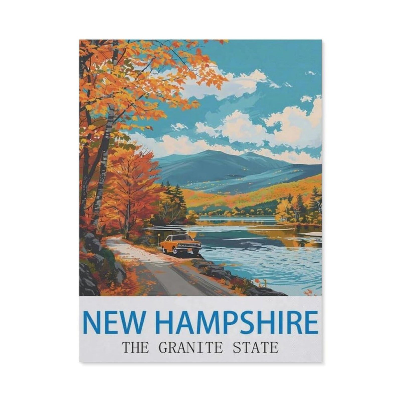 New Hampshire The Granite State，Funny Toilet Poster Sign, Vintage Metal Tin Sign, Bathroom Poster, Bathroom Decor, Home Wall Decor Art Tin Sign Plaque(20x30cm）8x12 inch-ED4