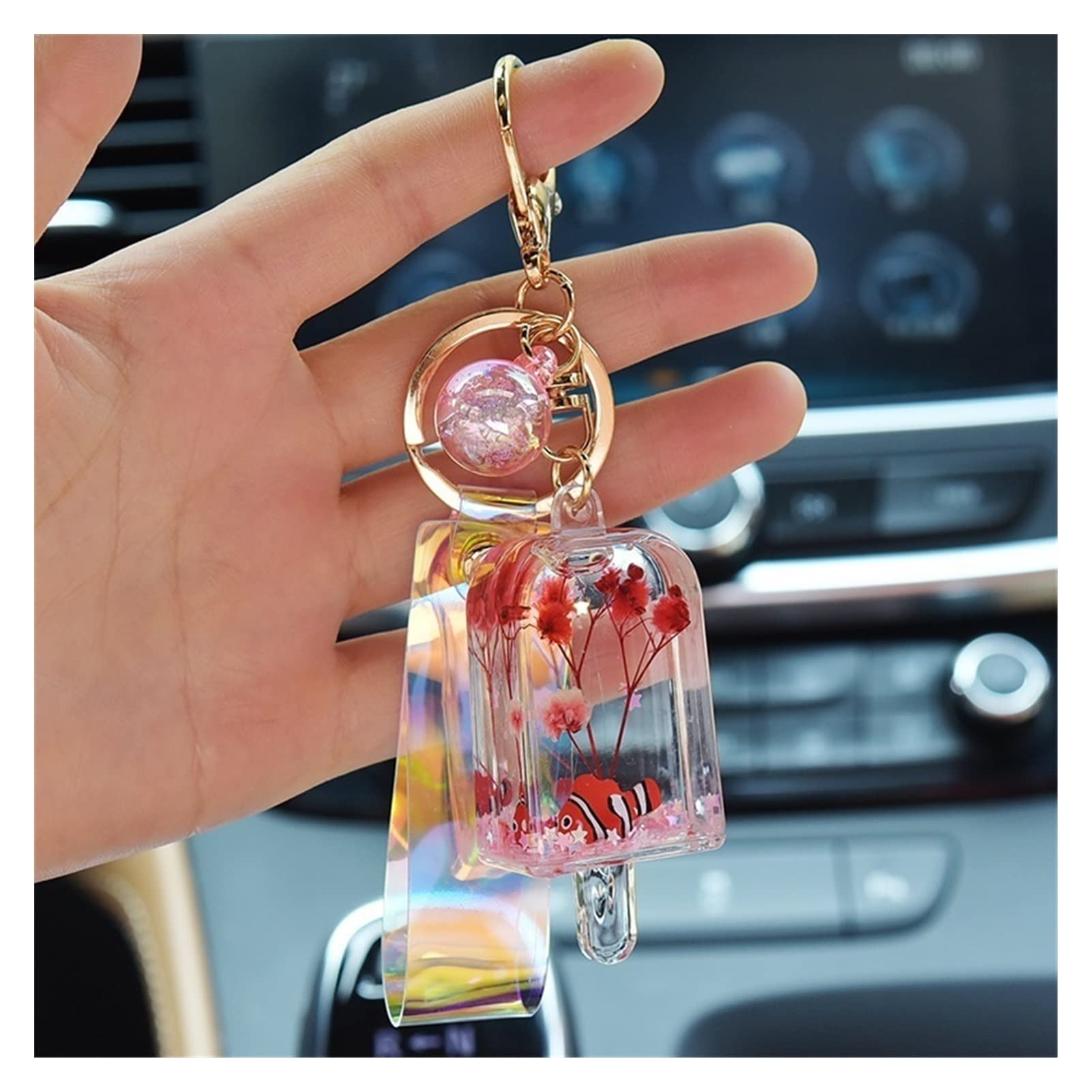 Porte-clés sac à porte-clés exquis et pendentif de sable pour décoration de sac à main