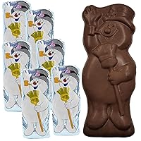 Vista 10 de Fruidles Grandes golosinas navideñas de chocolate con muñeco de nieve, chocolate con leche sólido y suave, rellenos para bolsas de fiesta, envueltos