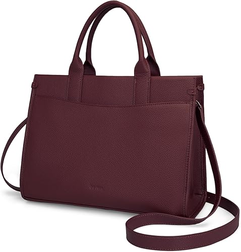 Vista 8 de befen Bolso de mano de cuero genuino para mujer, bolso cruzado con asa superior, bolso de mano con cremallera y correas Marrón