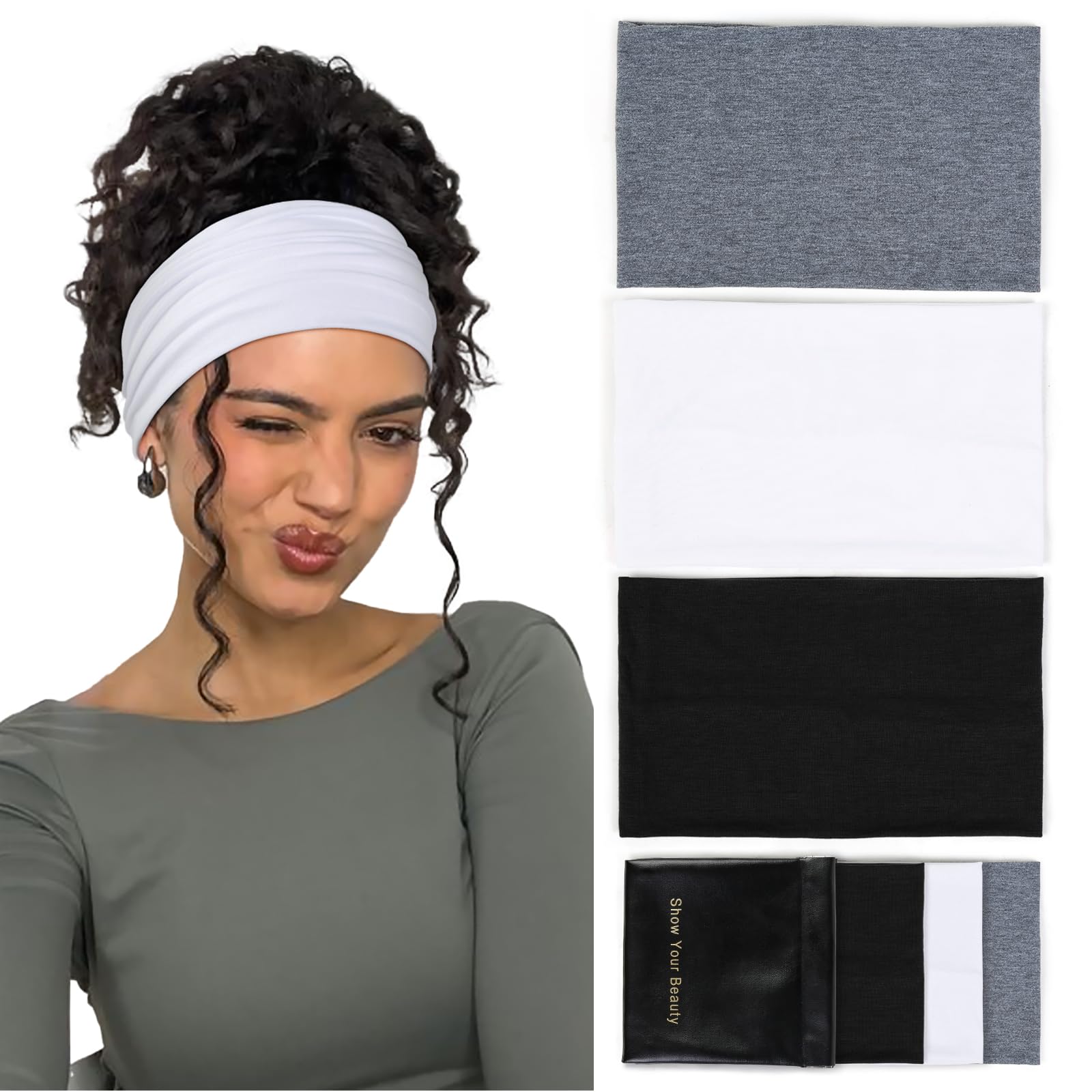 Amazon.com: Huachi Wide Headbands: Boho Elastic Non-Slip  display picture 2