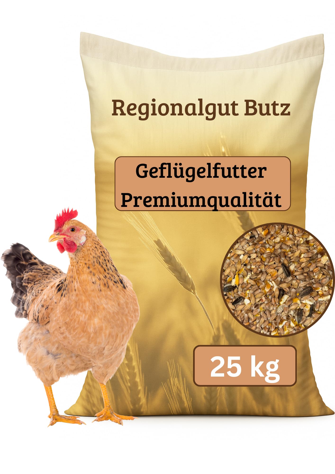KLASEBO Körnerfutter Plus 25kg - Premium Geflügelfutter Für Hühner, Gänse & Enten
