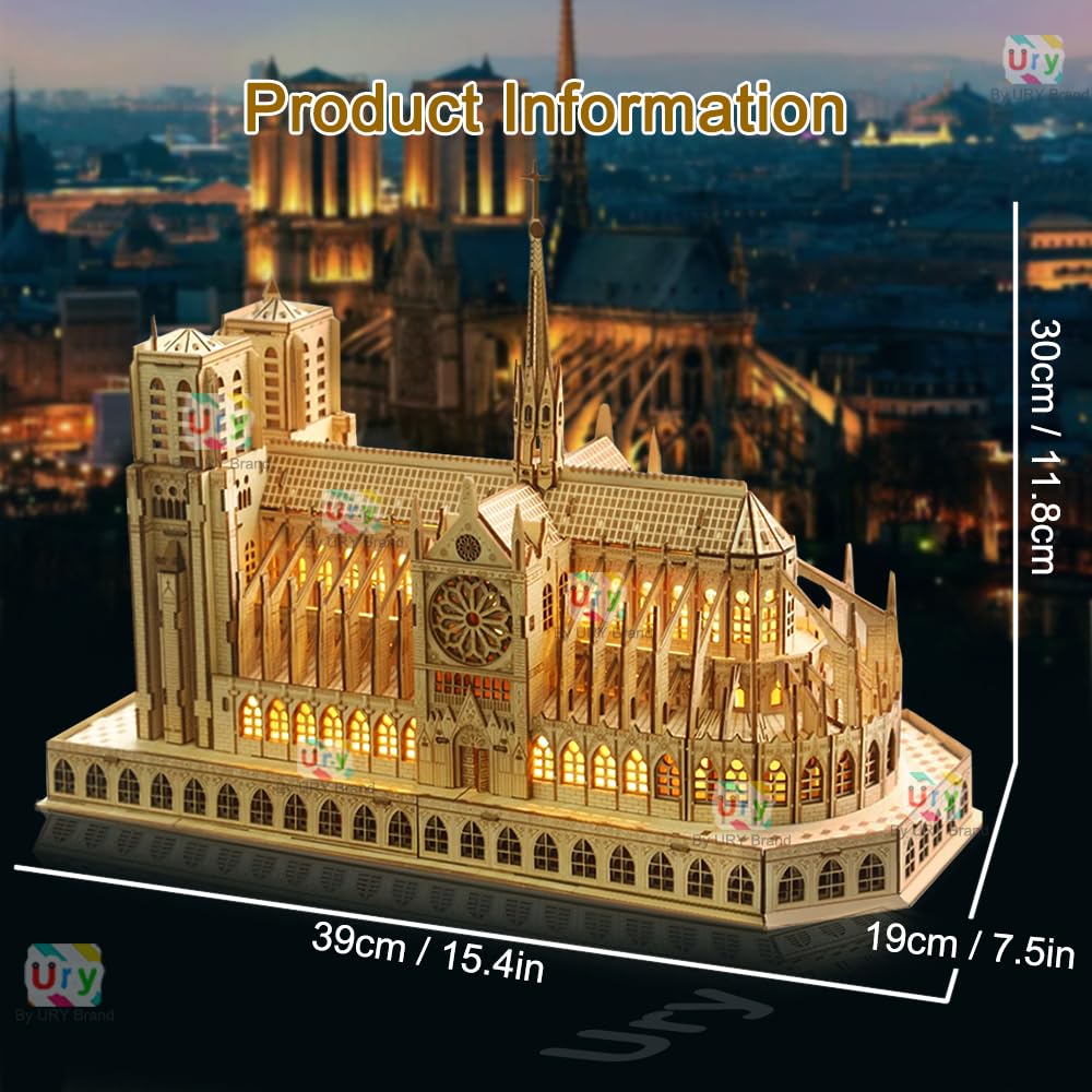 Generic 3D Wooden Puzzle Notre Dame Cathedral in Paris Royal
