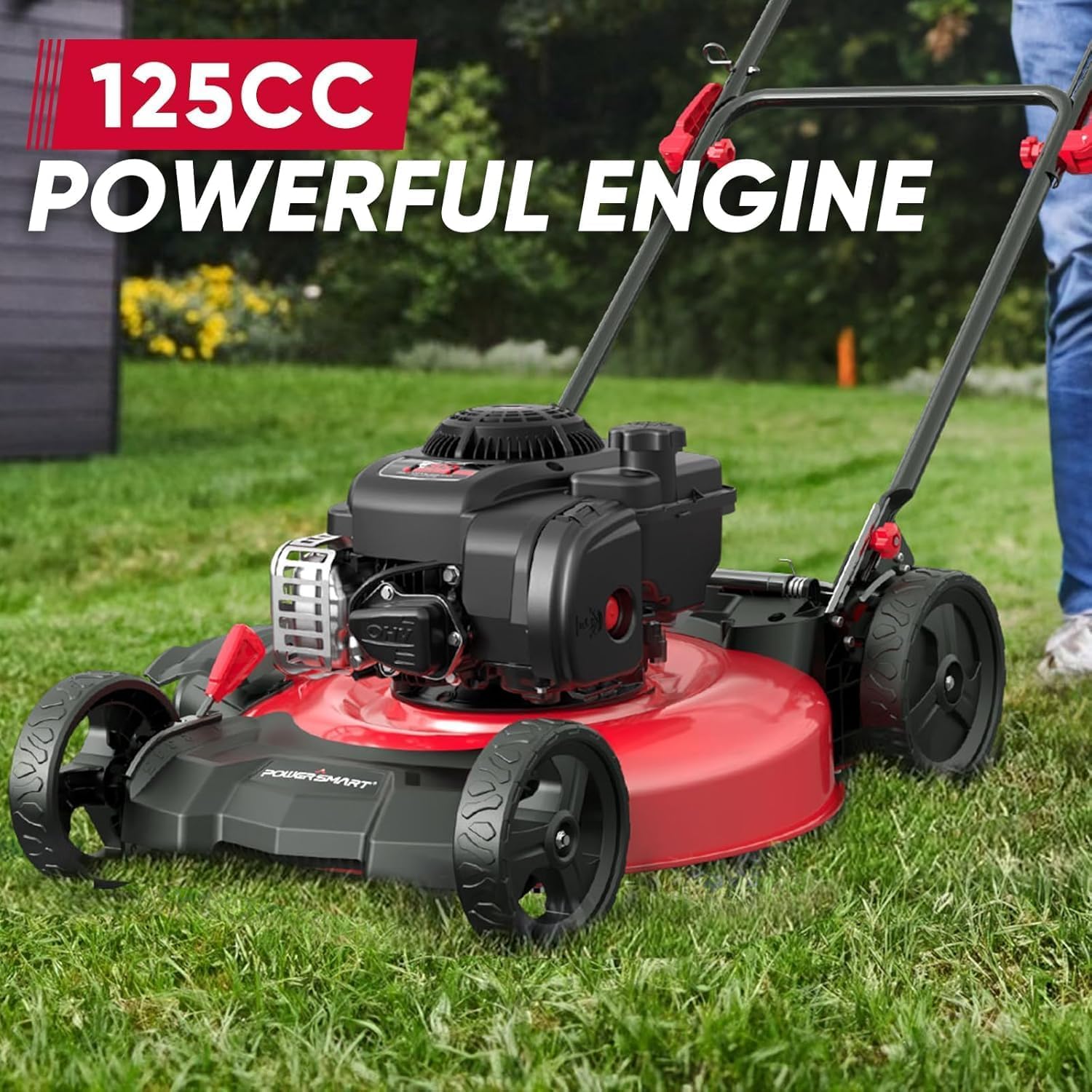 Amazon.co.jp: PowerSmart 21インチ 2-in-1 プッシュ芝刈り機 125cc 