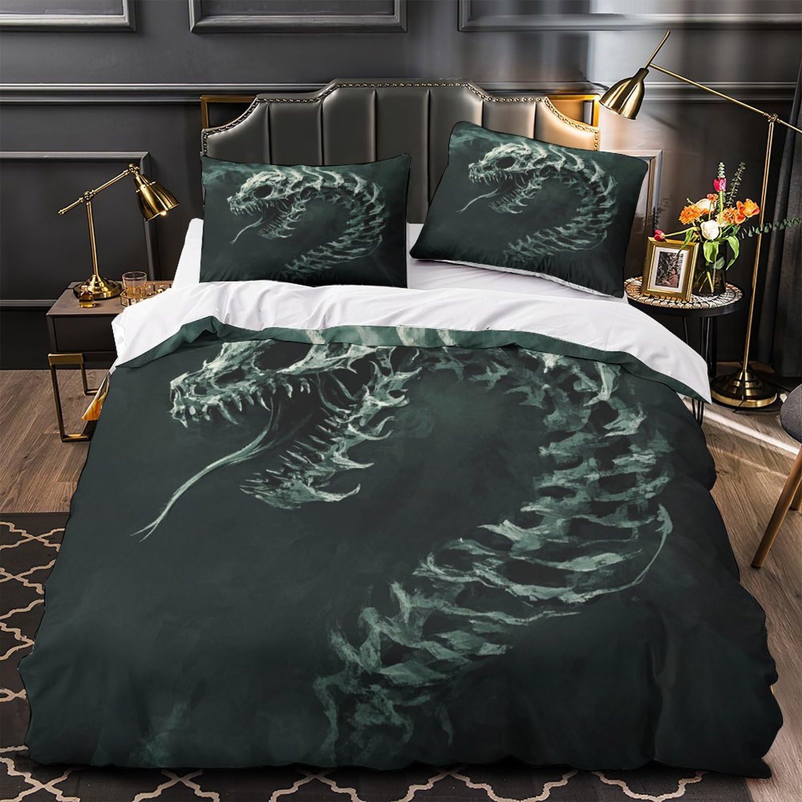 Housse de couette squelette avec fermeture éclair ultra douce
