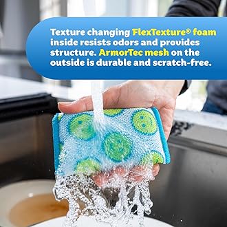 Scrub Daddy Scour Daddy Scouring Pad - Non Scratch Scouring Pad - Sponges for Dishes & Cleaning Supplies - Durable & Odor Resistant - 3 Count (12 Pack)