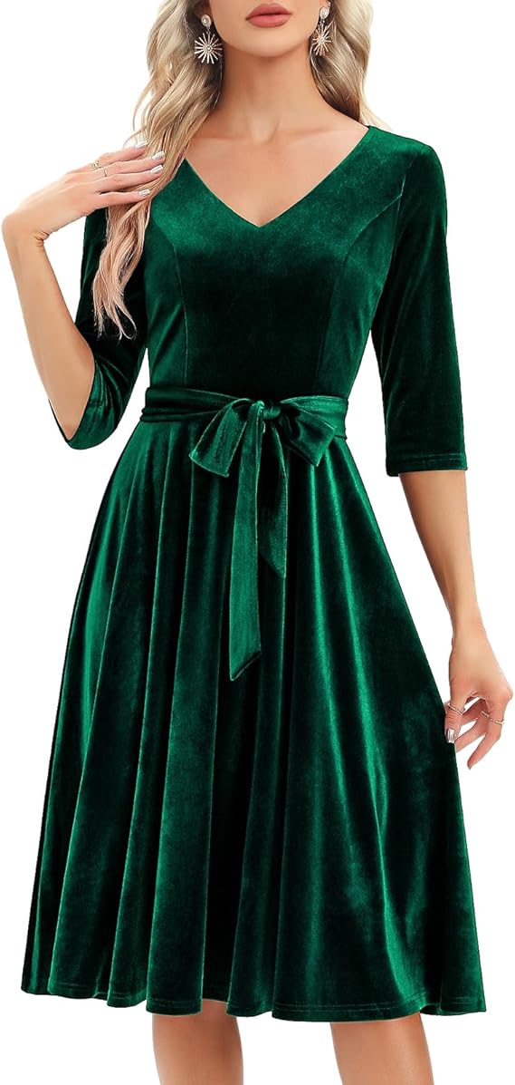 Bbonlinedress vestido vintage midi para Nochevieja y Navidad
