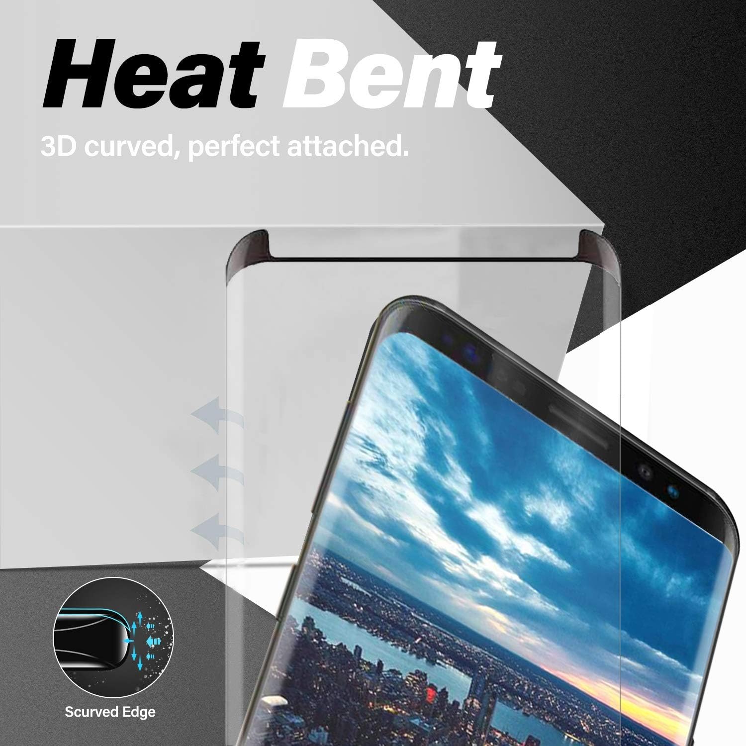 KNOWAIR Galaxy S8 Screen Protector,Full Coverage Tempered Glass[2 Pack][3D Curved] [Anti-Scratch][High Definition] Tempered Glass Screen Protector Suitable for Galaxy S8 (NOT S8 Plus)