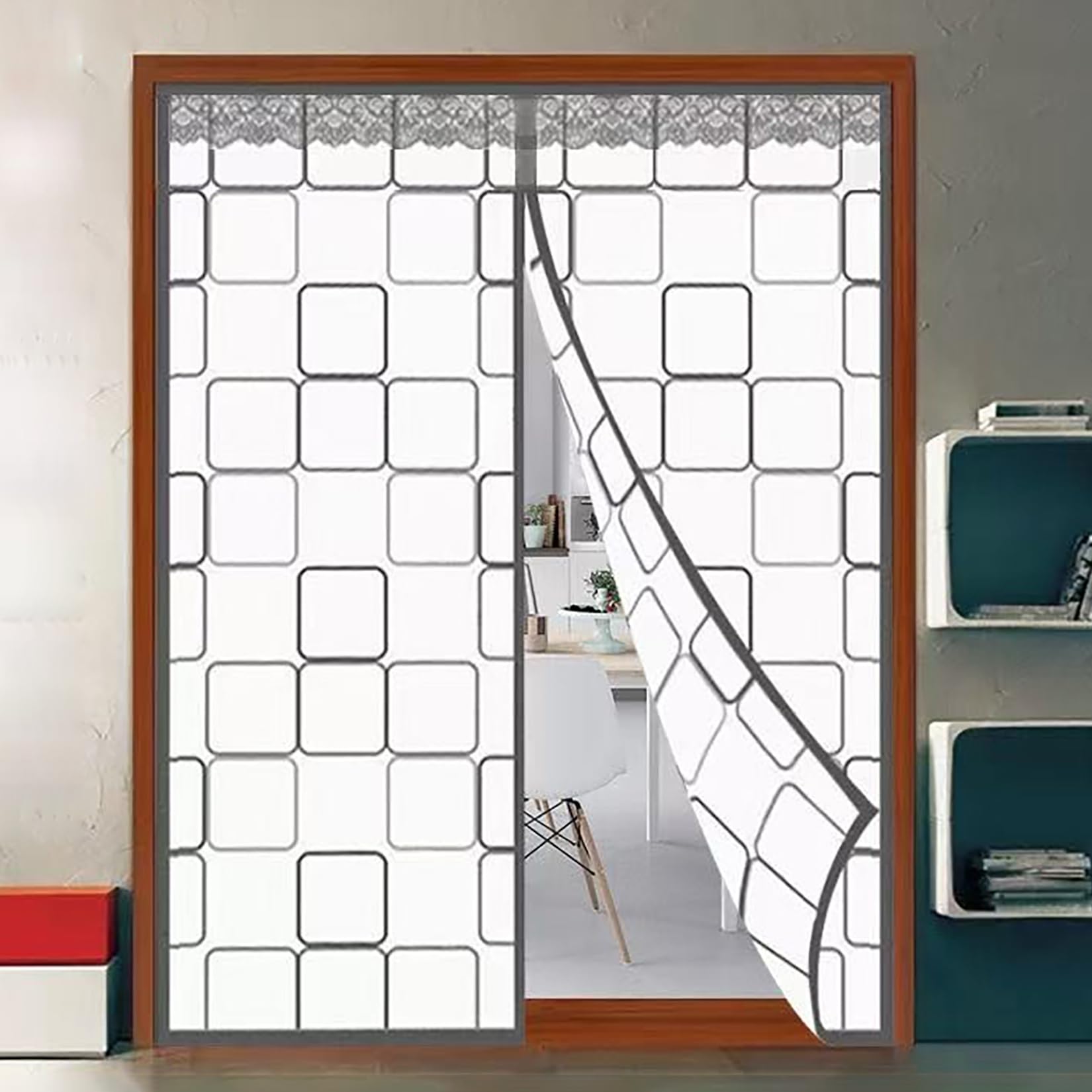 Rideau de protection thermique magnétique pour porte de balcon anti-froid