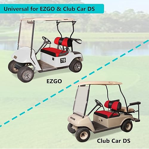 Miniatura 3 de 10L0L Juego de fundas de asiento delantero y trasero para carrito de golf para Club Car DS y EZGO RXV TXT, viste tu viejo asiento de carrito de golf