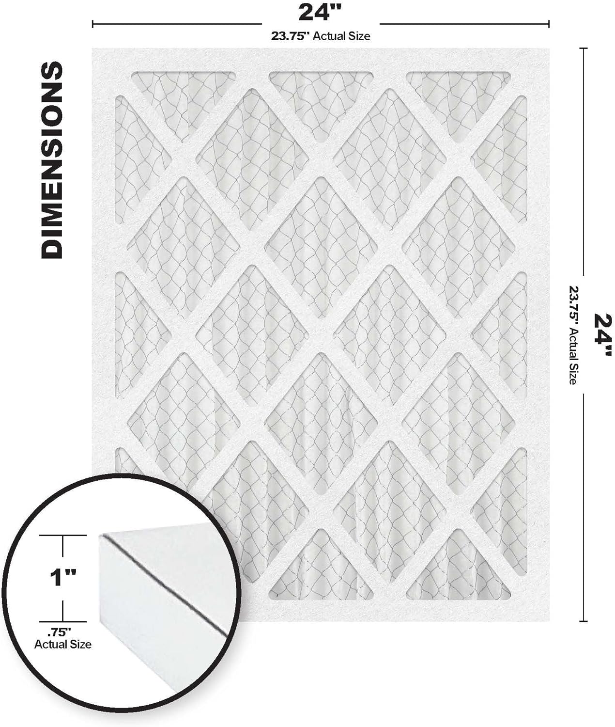 24x24x1 Air Conditioning Replacement Filters by Accumulair Gold (MERV 8) for HVAC/Furnace/AC Filters (4-Pack)