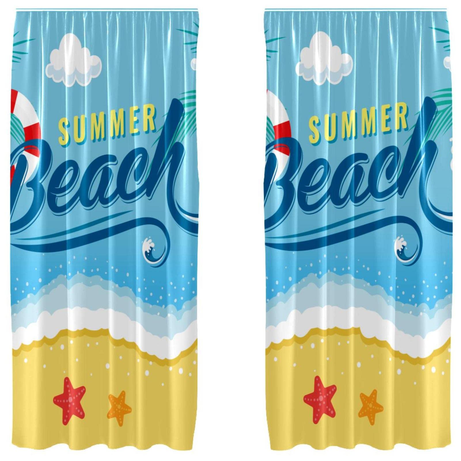 Rideaux occultants Summer Beach pour décorer la chambre