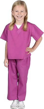 Aeromax Personalized Doctor Scrubs set 8/10, Fuchsia Pink