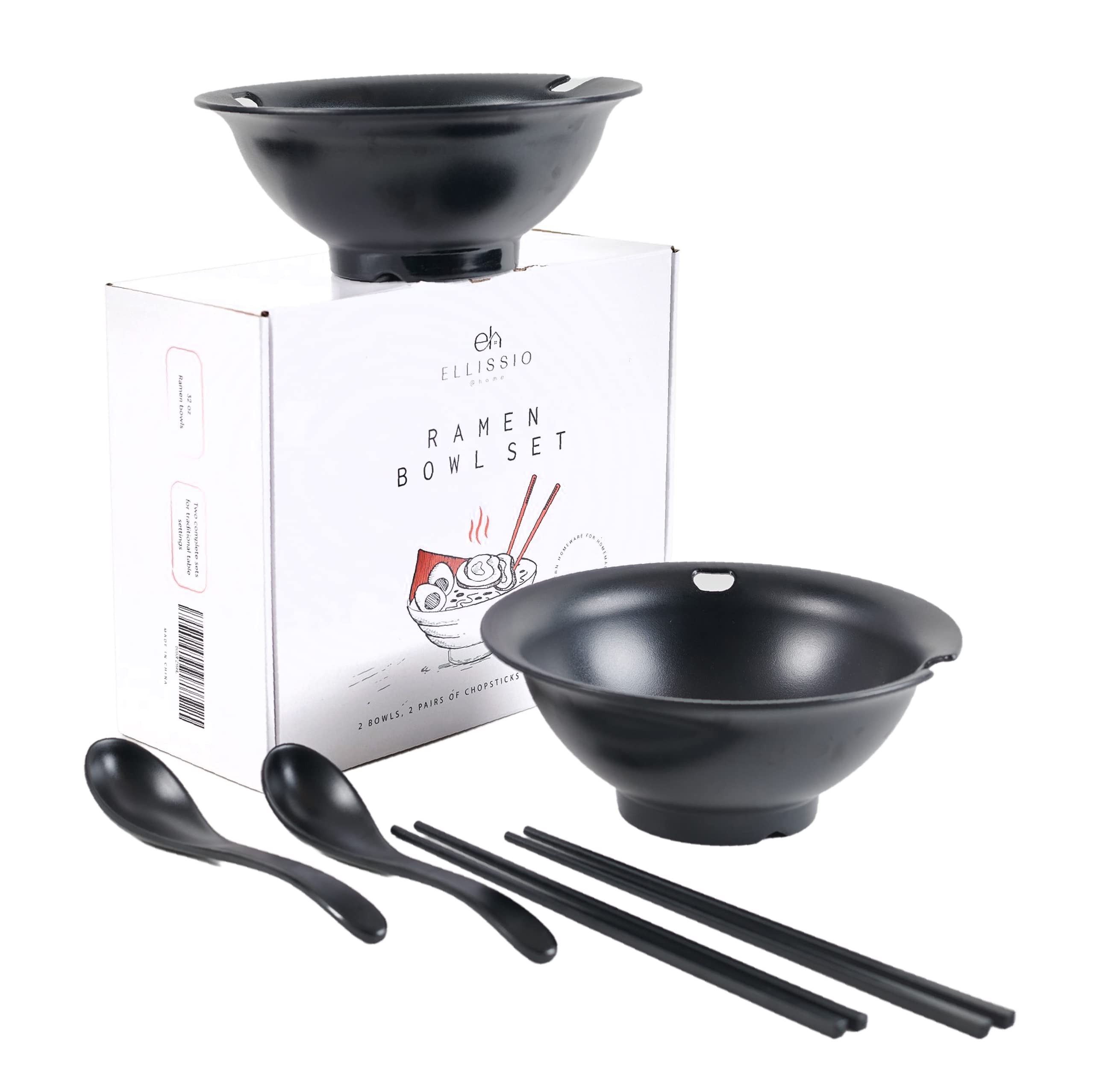 Buy ELLISSIO Ramen Set 2 Japanese Ramen s with Chopsticks and Ramen