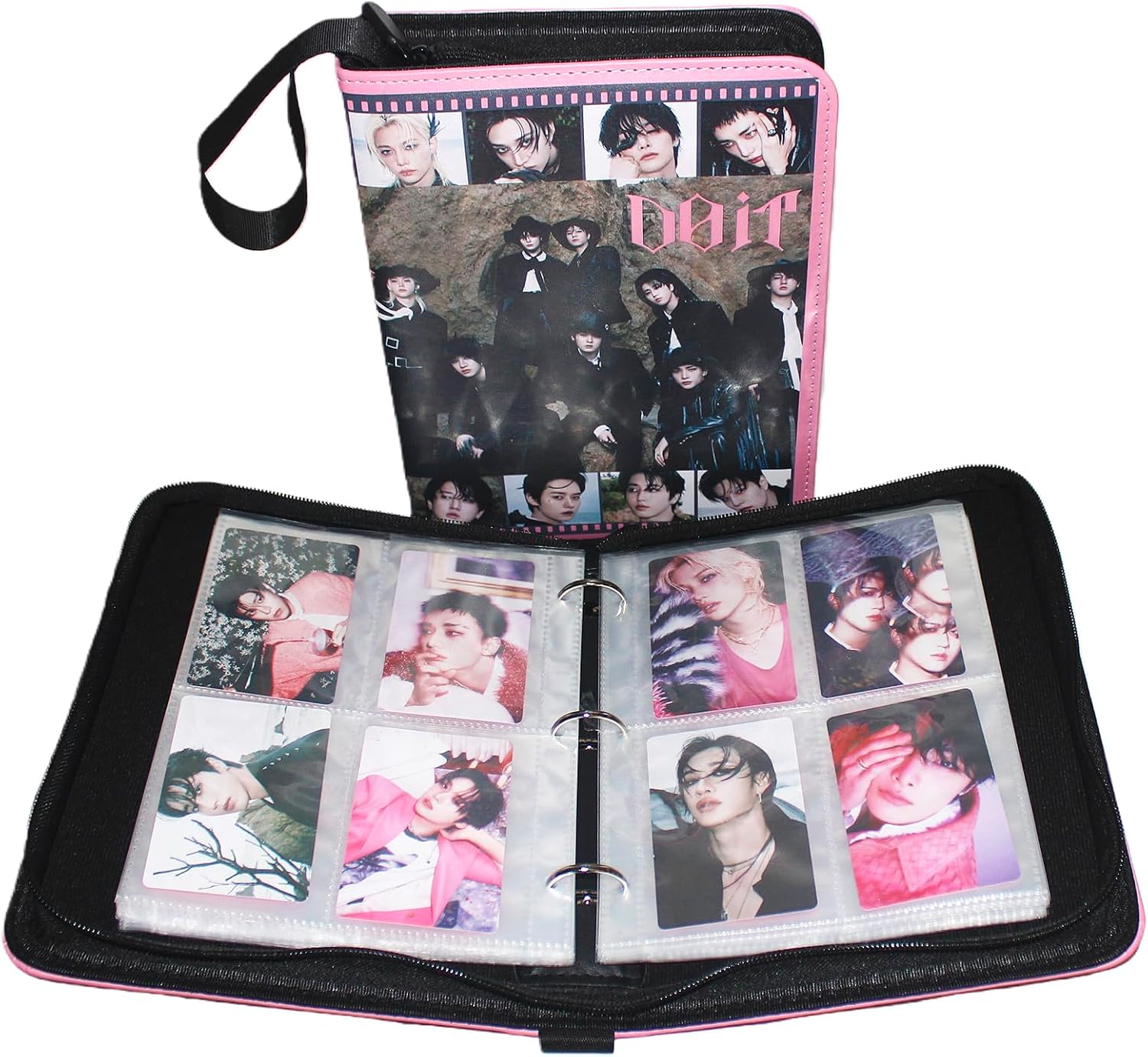 Stray Kids Photocards Binder 400 Pockets Photo Cards Holder Stay Kids DO IT Album Photocard Binder DO IT Postcard Holder Straykids Merch Boys and Girls Gift for STAY (BLACK)