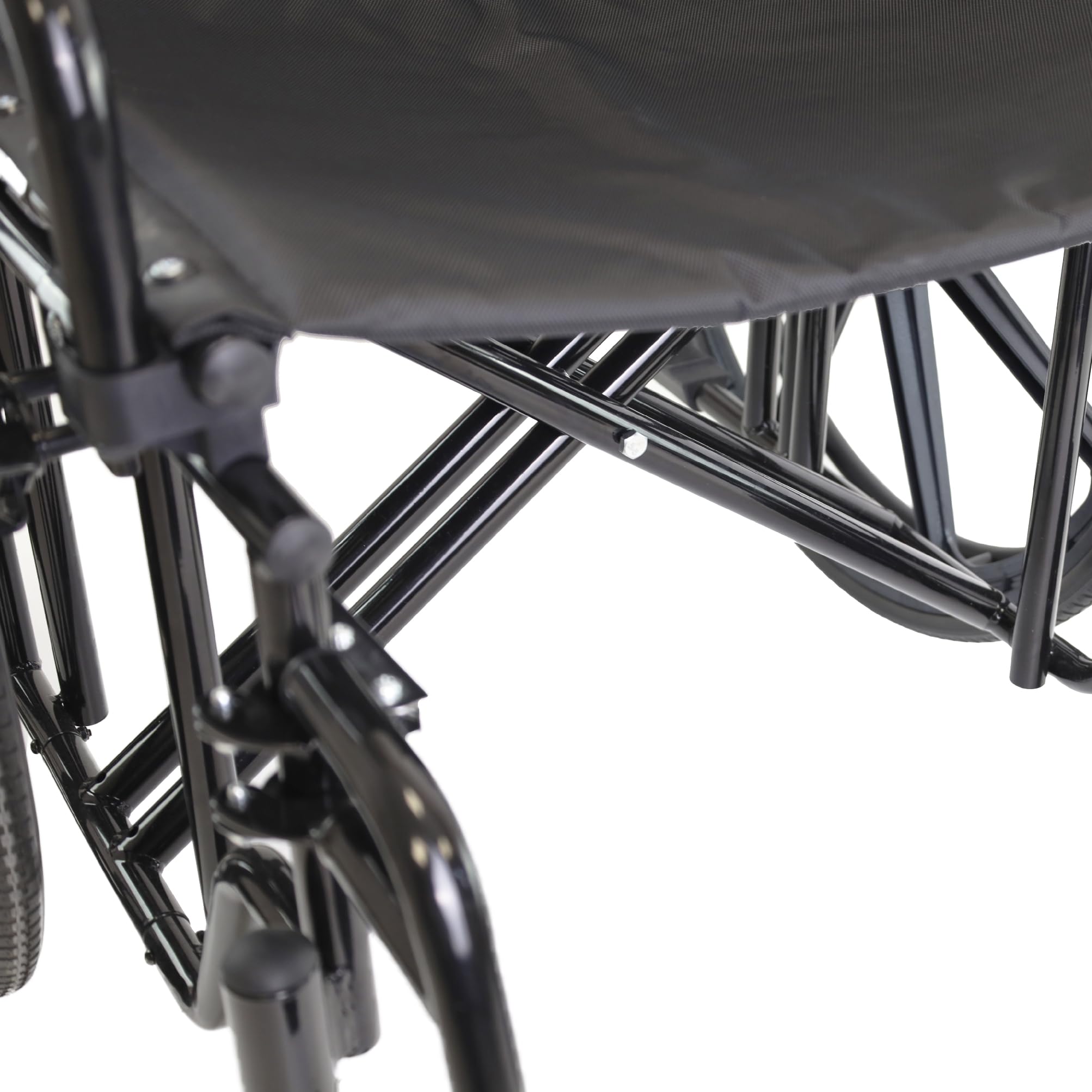 Silla de Ruedas Ancha Bariátrica (Asiento 55 cm), Soporta 225kg, Estructura de Acero con Freno, Reposabrazos y Reposapies Abatibles