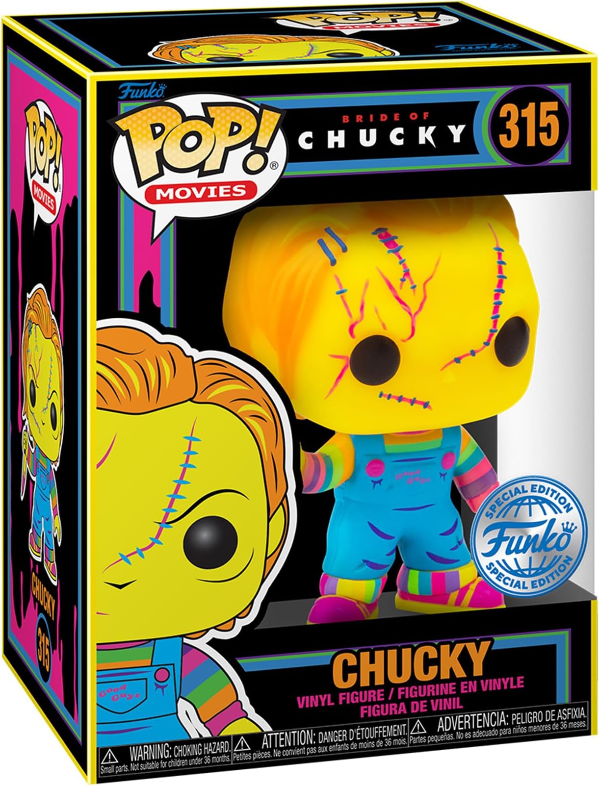 POP! Movies: Bride Of Chucky - Chucky - Blacklight - Collectable Vinyl Figure - Gift Idea - Official Merchandise - Toys for Kids & Adults - Movies Fans - Model Figure for Collectors and Display