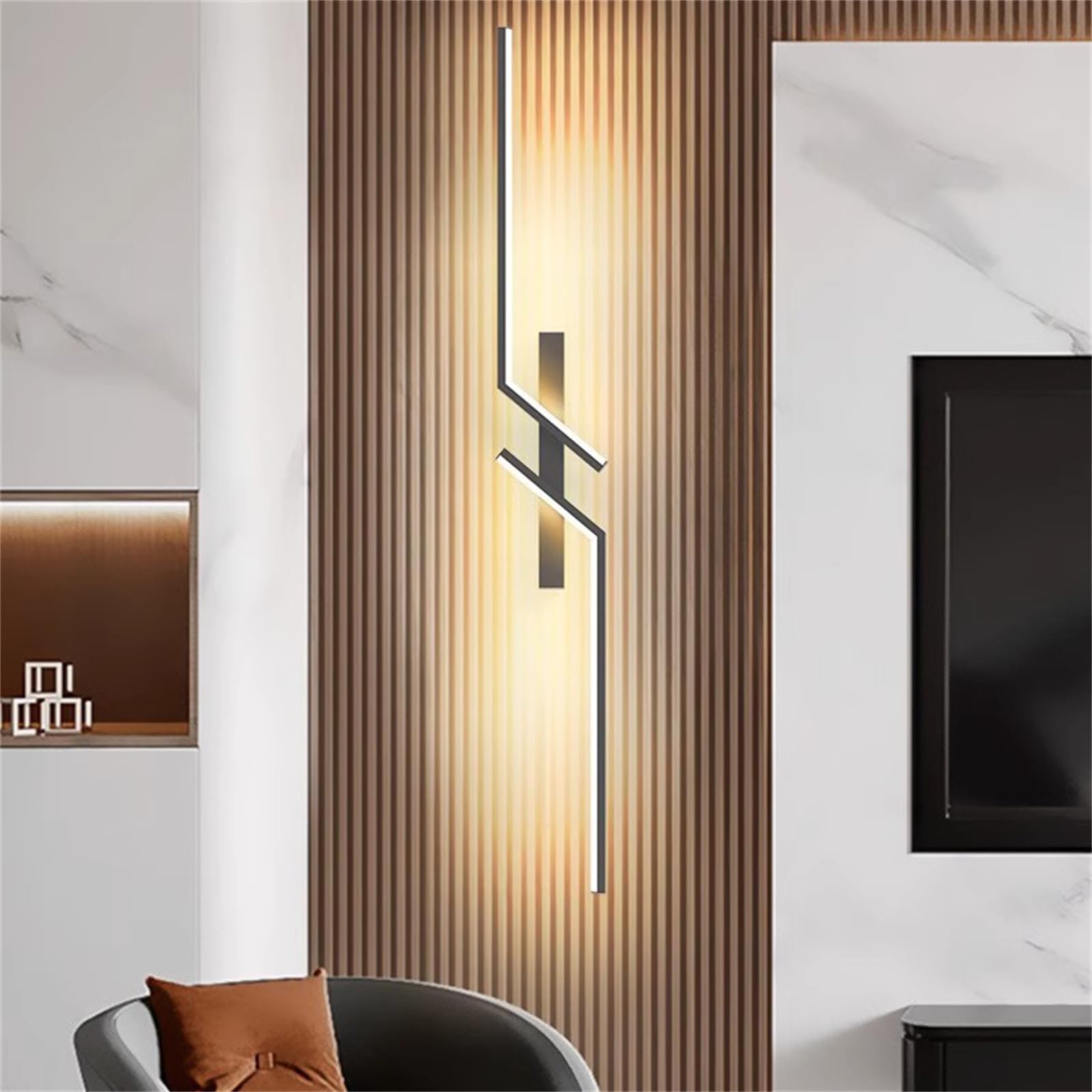 Nowoczesne kinkiety ścienne, lampa ścienna LED do wnętrz z czujnikiem ruchu 4000 K, metalowa lampa ścienna, ładowana przez USB, zasilana baterią, liniowe oświetlenie ścienne w