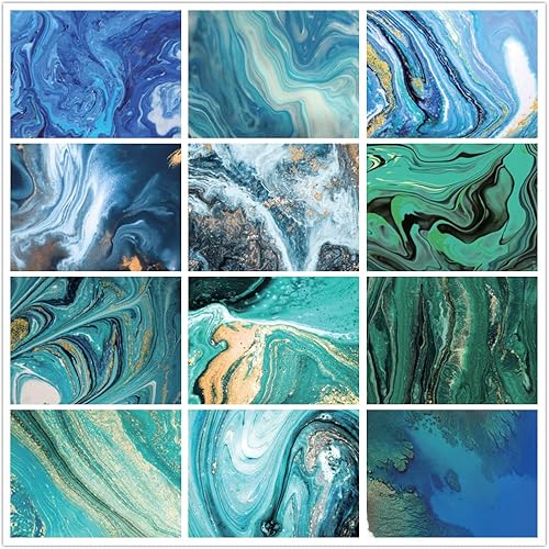 Miniatura 5 de Mármol - Transfer- - Hojas - 12 piezas de 4.5 x 12 pulgadas patrón de acuarela - Papel de sublimación pre-ed para camisetas de bricolaje, prensa de