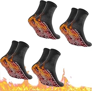 4 Pair AFIZ Tourmaline Slimming Health Sock, Self-Heating Socks,Tourmaline Acupressure Self Heating Shaping Socks,VeinesHeal Hyperthermia Socks For Men Women