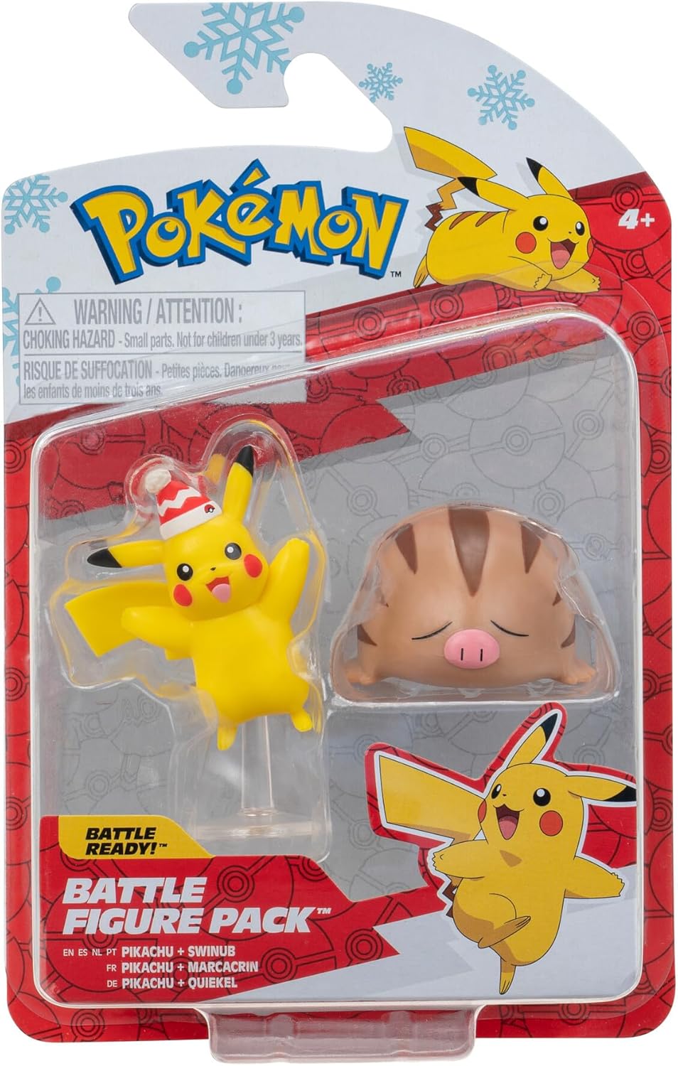 Pokemon Battle Figure 2 Pack (Holiday Pikachu #7 & Swinub) - W3