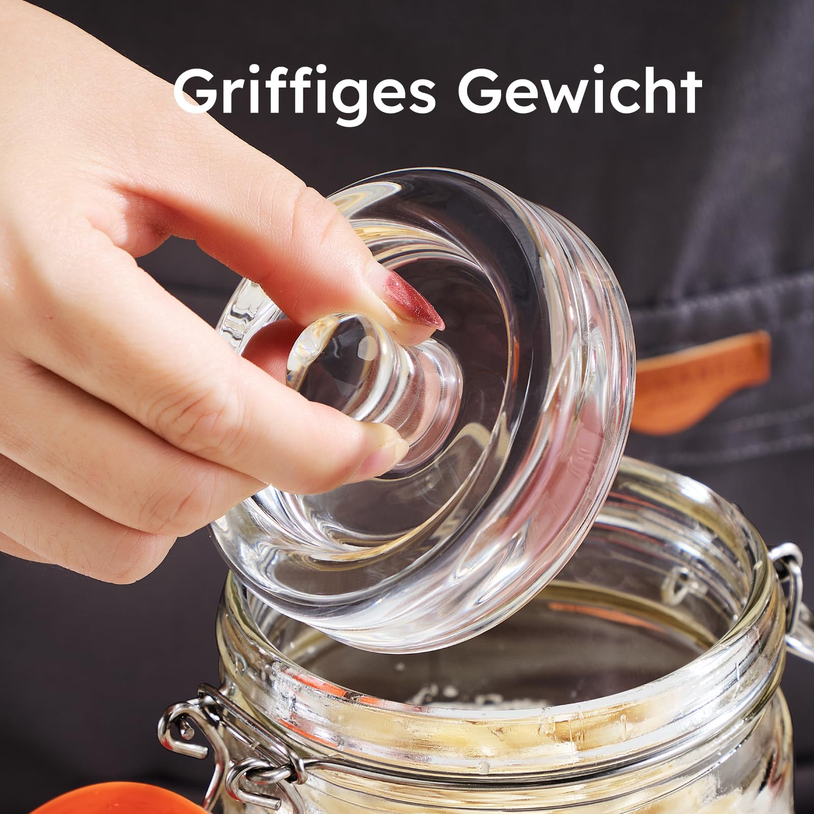 Fermentierglas 1,1 L Glas-Fermentierset mit Gewicht für Sauerkraut, Hot Sauce, Met, Cider & mehr – 2er-Pack