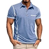 Men's Polo Shirts Basic T-Shirt Casual Tees Short Sleeve Tops Golf Shirts Pocket Buttons
