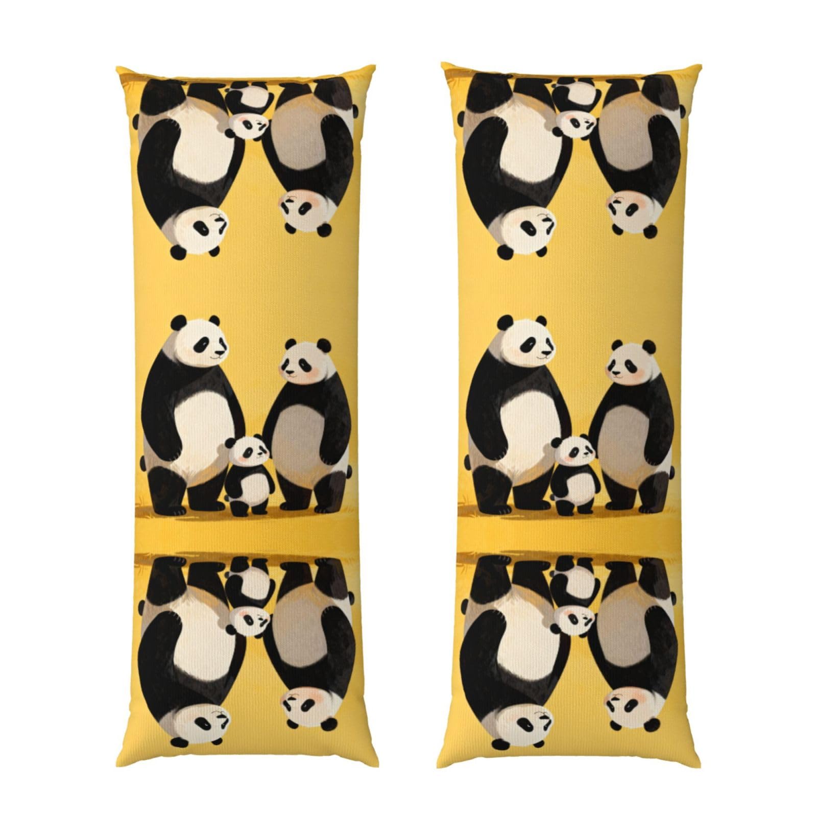 Panda Family Body Pillowcase 20x60-Ultra Soft Plush Long Pillow Cover with Hidden Zip for Sleeping