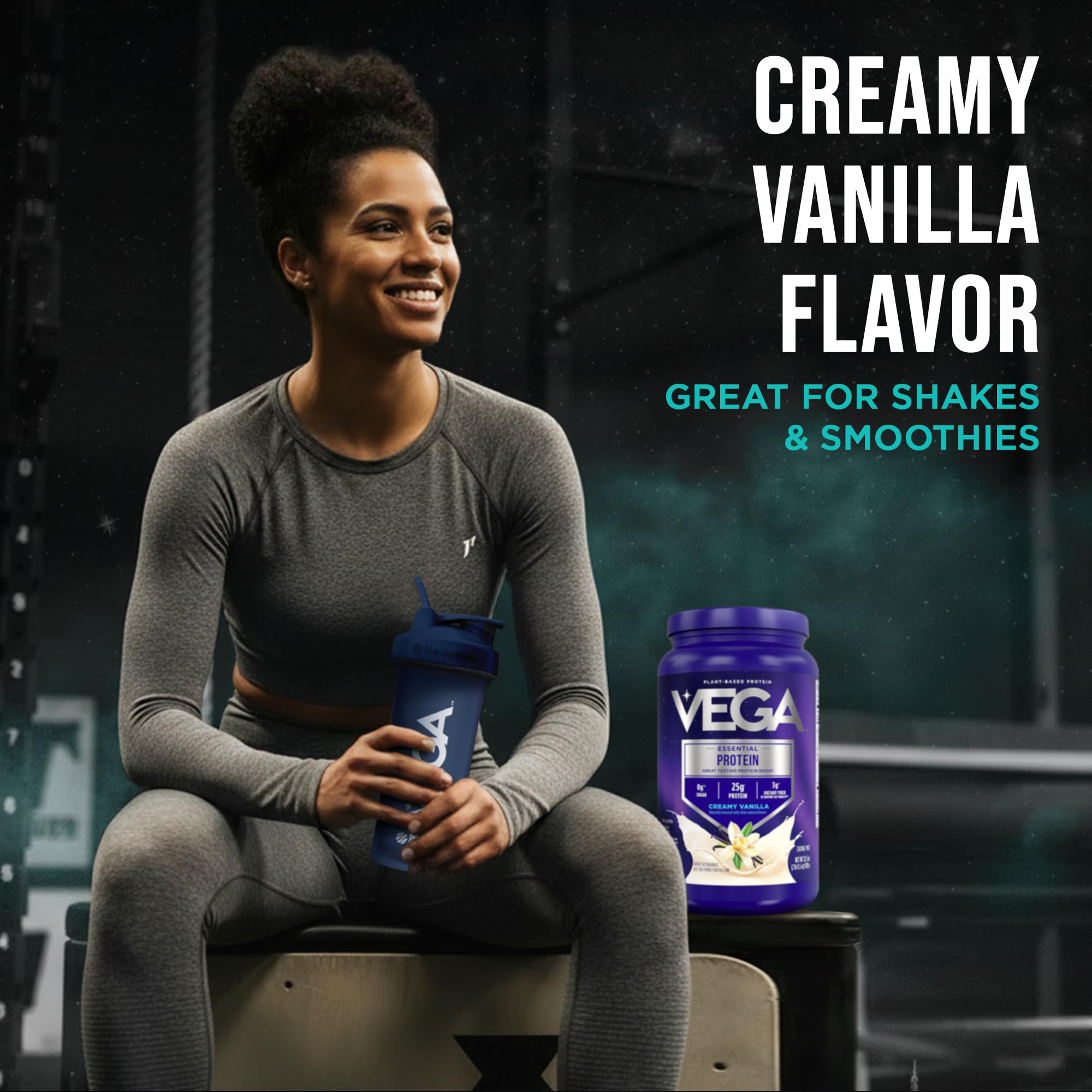 Vega Essential Protein – 25g Plant Based Protein Powder, Creamy Vanilla, Vegan for a Dairy-Free Vanilla Shake – Large Tub, 32.5oz (20 Servings) — Amazon image 6