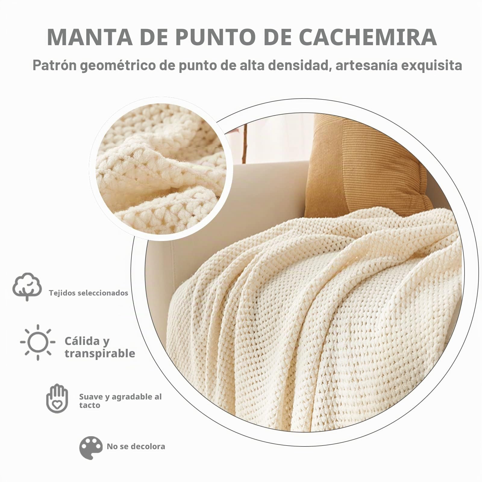 LumiSyne Manta De Punto con Borlas Transpirable Mantas Celulares Estilo Nórdica Comoda Suave Cubresofa Cubrecama Plaid Manta Decorativa para Sofá Cama Silla