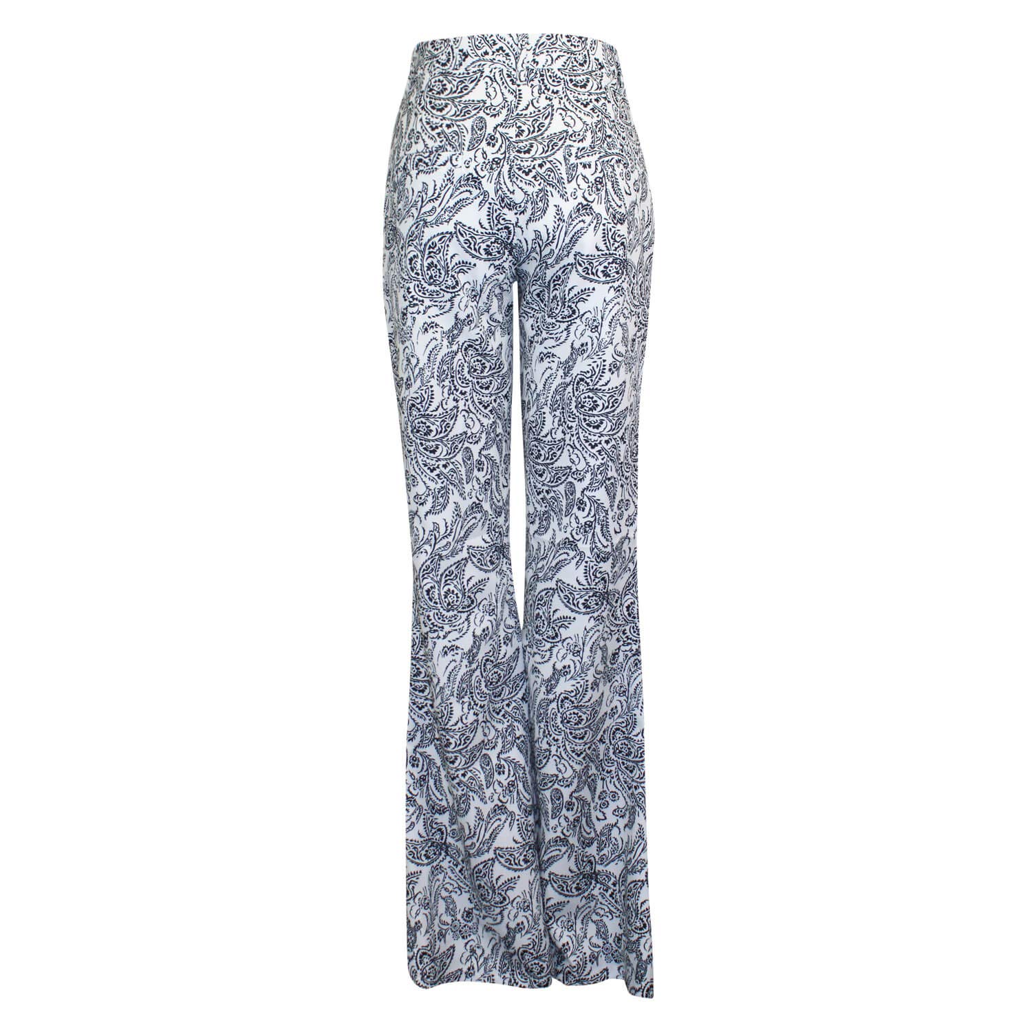 Beulah womens Paisley Print Trousers White/Black