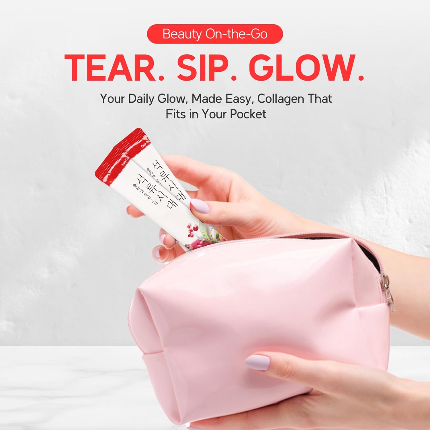 | Pomegranate Collagen Stick – 20 Sticks, 0.77oz(22g) | Korean Fruit Extract, Daily Beauty Supplement, No Sugar Added, Portable On-The-Go Sticks | 석류 콜라겐 스틱 - Image 4