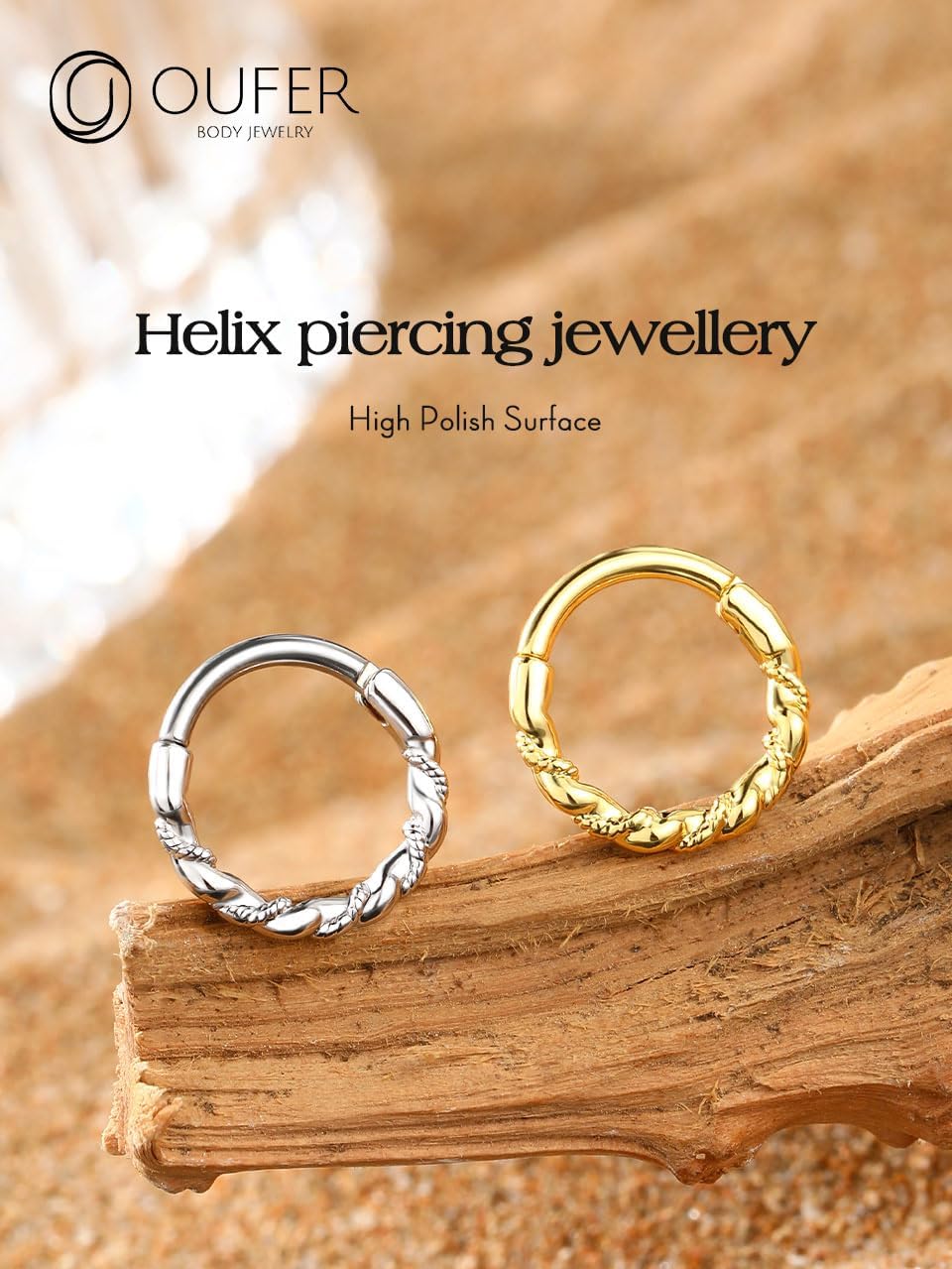 OUFER 16G Daith Piercing Jewlery, 316l Surgical Steel Helix Piercing Jewelry, Daith Earrings, Helix Hoop Earrings for Women, Conch Rook Septum Piercing Jewelry - Image 2