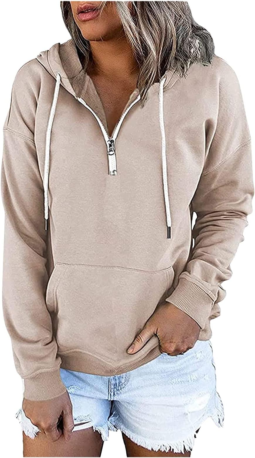 SNKSDGM Petite Women Sweaters Fall Women's Hoodies Zipper Top Sweatshirts Long Sleeve Casual Long Hoodie with Zipper